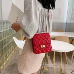 Diamond Lattice Pu Leather Crossbody Bags For Women Mini Oulder Mesger Bag Designer Chain Handbags And Ses