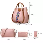 4 Pcs/set Women Handbag Mesger Bags For Ladies Oulder Bag Lady Pu Leather Ca Fe Oer Tote Sac Fme