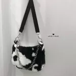 Design Elnt Cow Pattern Armpit Bag For Ladies F Fur Women Chain Oulder Crossbody Bags Soft H Girls Handbags