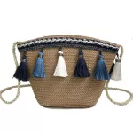 New Handbag Hi Quity Straw Bag Women Ca Bucet Bag Tassel Chain Oulder Bag Travel