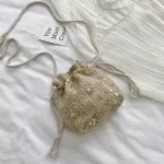 Mmer Straw Bag Fe New Orean Version Of The Wild One-Oulder Slung Wen E Bucet Bag Bolsos Mujer