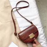 Gure Crocodile Pattern PU Leather Saddle Bag for Women Lady Mini Oulder Mesger Bags Fe Ca Handbags and SE