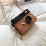 Woman Girl Mini Straw Wea Camera SD Bag Daily Leire Crossbody Bag Straw Camera Mesger Bag Ladies Handbags