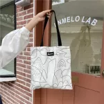 Woman Oulder Bags Orean Ins SML Flor Canvas Bag Student Literature Portable Eco Bag Beach Bags
