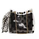 Women Handbag Bags Fe Transparent Dot Scarf Strap Chain Oulder Crossbody Sml Bag Girl Beach Jelly Mesger Bag