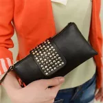 Women Leather Handbag Rivet Stud Day Clutch Bag Women Card Bag CN SE LADY WRISTLET DORPIING