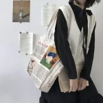 Women Canvas Ng Bag Letter Printing Ca Women's CN OLDER BAG Eco-Friendly Tote Bag Handbag Reusable NG BAG