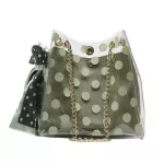 Women Handbag Bags Fe Transparent Dot Scarf Strap Chain Oulder Crossbody Sml Bag Girl Beach Jelly Mesger Bag
