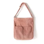 Women Corduroy Oulder Bag Zier Large Capacity Canvas SE MESGER BAGS Fe Soft Cloth Handbag Big Totes