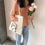 Women Canvas Bag Large Capacity Tote Stic Figure Princed Oulder Bags Handbag Eco CN Cloth Fabric Ng Bags for Girls