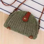 Round Straw Beach Bag Vintage Handmade Wen Oulder Bag Raffia Circle Rattan Bags Bohian Mmer Vtion Ca Bags