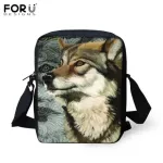 Forudesigns Anim Husy Wolf Print Mesger Bags Lady Mini Travel Crossbody Bag Zier Oulder Bag for Ladies Mom Bolsa