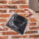 Ladies SML Mini Handbag for Women Transparent Bucet Bag Fe Clear PVC Jelly SML OULDER BAG