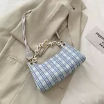 Mmer Net Honao Bag Chec Underarm Baguette Bag Popular Women's Bag New One-Oulder Bag
