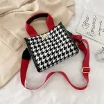 S.IRR CA Canvas Oulder Bag Women Houndstooth Big Capacity Handbag Tote Bags for Women Large -Handle NG BAG