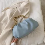 Gold Chain Soft PU Leather Bag for Women MMER ARMPIT BAG LADY OULDER HANDBAGS Fe Solid CR Travel Hand Bag
