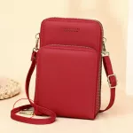 Hot 3 Layers Large Capacity Phone Pocet Oulder Bag for Women PU Leather Fe SML Crossbody Bags Ladies Mesger SE