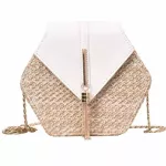 Hexagon Mulit Style Straw Leather Oulder Bag Handbag Women Mer Rattan Bag Handmade Wen Beach Circle Bohia Tote Bag