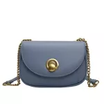 LURE L Chain Oulder Mesger Bag for Women Single Strap SML Crossody Bag Fe Solid PU Leather Saddle Bags