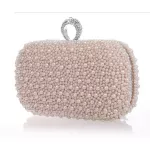 Promotion Solid Bag Mini <20cm Interior Slot Pocet Hasp Women Pearl with Diamond Finger Cluth Ning Bag