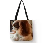 Personized Ca Oulder Bag for Women Charles Spaniel Painting Print Handbag Daily Sol Travel NG Bags Tote