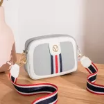 Women's SML Handbag Famous Design Ribbon Decorative Mesger Bag Contrasting Cr Phone PU Crossbody Bag