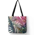 Tropic Plant A Print Tote Bags For Women Eco En Ng Bag With Print Folding Hand Wrist Bag Pouch