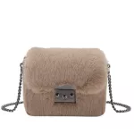 Luxury Winter Fae Fur Soft Women Mesger Bags Designer Lady Chain Oulder Crossbody Handbag Messager Clutch Bag