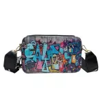 Mini Bag Women's New Mesger Bag Ladies Graffiti Oulder Bag Wide Oulder Strap Crossbody Oulder Bags