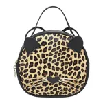 Yogodlns Cute Cat Oulder Bagpu Leather Sml Women Round Oudler Bag With Pard Oulder Bags Fe Crossbody Bag