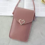 New Luxury Handbags Women Bags Designer Heart-Sd Transparent Touch Screen Retro Mobile Phone Bag Bucle Bag
