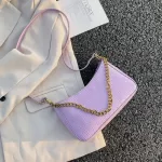 Women Mesger Bag Retro Serpentine Bag Lmitation Crocodile Oulder Fe Handbags Ses Totes Saddle Bag Leather Baguettes