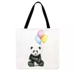Oulder Bag Women Cartoon Panda Printing Tote Bag Foldable NG BAG EBRIC CA TOTE REUSABLE BEACH BAG HAND BAG