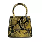 Serpentine Women Oulder Bag Retro Pu Leather Snae Print Acrylic Chaini Totes SE For Fe Sml SE