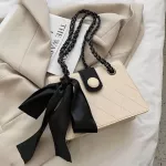 Ribbon Design PU Leather Crossbody Bags for Women Chain Chain Branded Oulder Bag Fe Luxury SML Handbags and SE