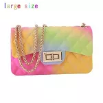 Bolsos Mujer Limited Hasp New Women Ladies Jelly Chain Bag Women's Rainbow PVC Oulder Handbag Flap Single Versa Soft