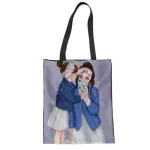 Twoheartsgirl Cartoon Car Print Ca Women's Totes Bags Oulder Canvas Reusable Ng Bag Lady Girl Durable Handbags