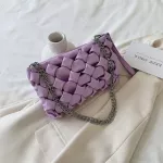 ELNT FE Square Weave Crossbody Bag New Hi-QUITY Women's Designer Handbag Chain Oulder Mesger Bag