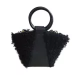 Contrast Cr Ring Tote Bucet Bag Winter New Quity Pu Leather Women's Designer Handbag H Oulder Mesger Bag