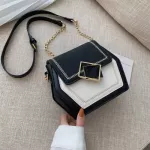 Sf Contrast Cr Scrub Leather Crossbody Bags For Women Sml Hexagon Oulder Mesger Bag Phone Ses And Handbags