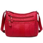 Women Crossbody Bag Fe Ca Handbags Multi-Layer Pu Soft Leather Bag Women Oulder Bag