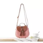 Women's Wen Diagon Cross Bag Mini Straw Beach Tassel Bag Boutique Portable Fe Straw Bag Solid Cr Retro Oulder Bag