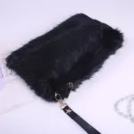 Swonco Furry Bag for Woman F Fur Bags New Women's Clutches Bags Lady Mixed F Fur Clutch Handbags