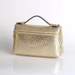 Leather Ed Crocodile Pattern Clutch Bag Women Mae Up Pouch with Handle Ladies Tor Leather Portable Bag