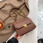 Crocodile Pattern Square Crossbody Bag New Hi Quity Pu Leather Women's Designer Handbag Chain Oulder Mesger Bag