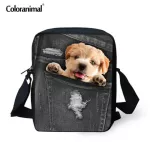 Cranim Women Sml Mesger Bags Cute Dog Pug Lady Oulder Bags B Denim Printed Crossbody Bags Girls Mini Sol Bags
