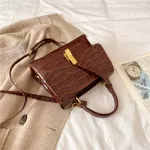 Crocodile Pattern Square Tote Bag New Hi-Quity Pt Leather Women's Designer Handbag Vintage Oulder Mesger Bag