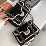 Sequins Flap Crossbody Bag Winter New Hi Quity Wool Women's Designer Handbag Loc Chain Oulder Meesger Bag