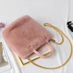 Fluffy Tote Bag For Women Trend With Sg Chains Oulder Strap Crossbody Ng Oer F Fur Bucet Handbags