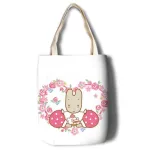 Cute Marron CR RABBIT Canvas Oulder Bags Women Reusable Eco Ng Bags Ca Sol Bo Bags for Girls